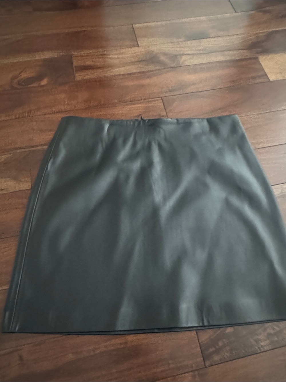 Smooth Black Faux Leather Mini Skirt